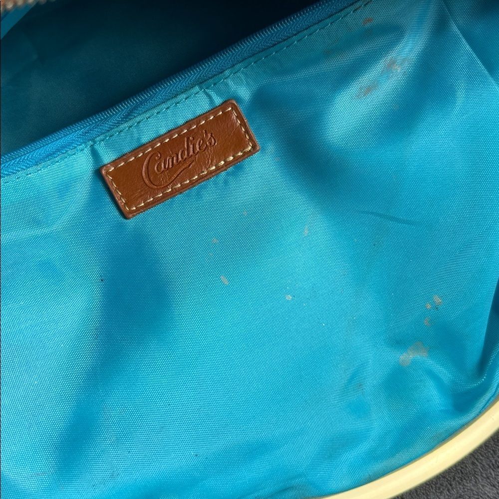 Candie’s Brown Soft Leather Clutch Teal Lined Y2K 90s Vintage Handbag Purse - Picture 5 of 6